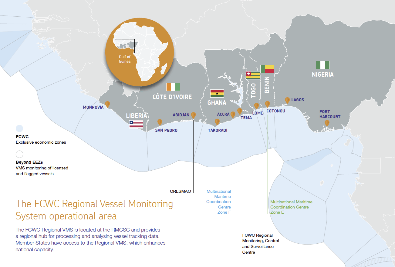 FCWC Gulf of Guinea Countries' Map