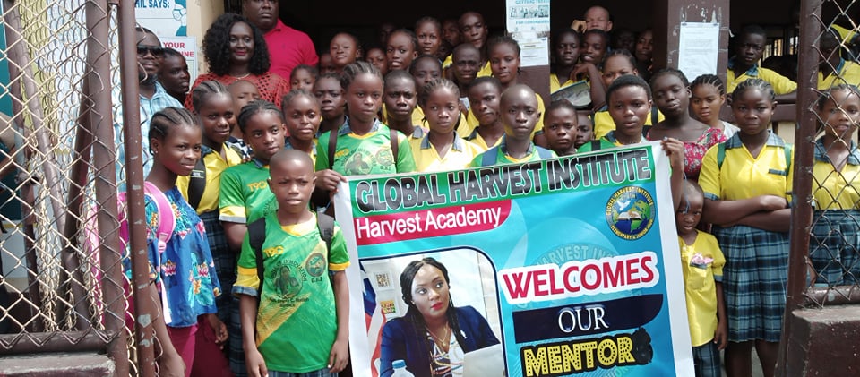 Liberia - Group Photo of Student at Global Harvest Institue with Emma Glascco