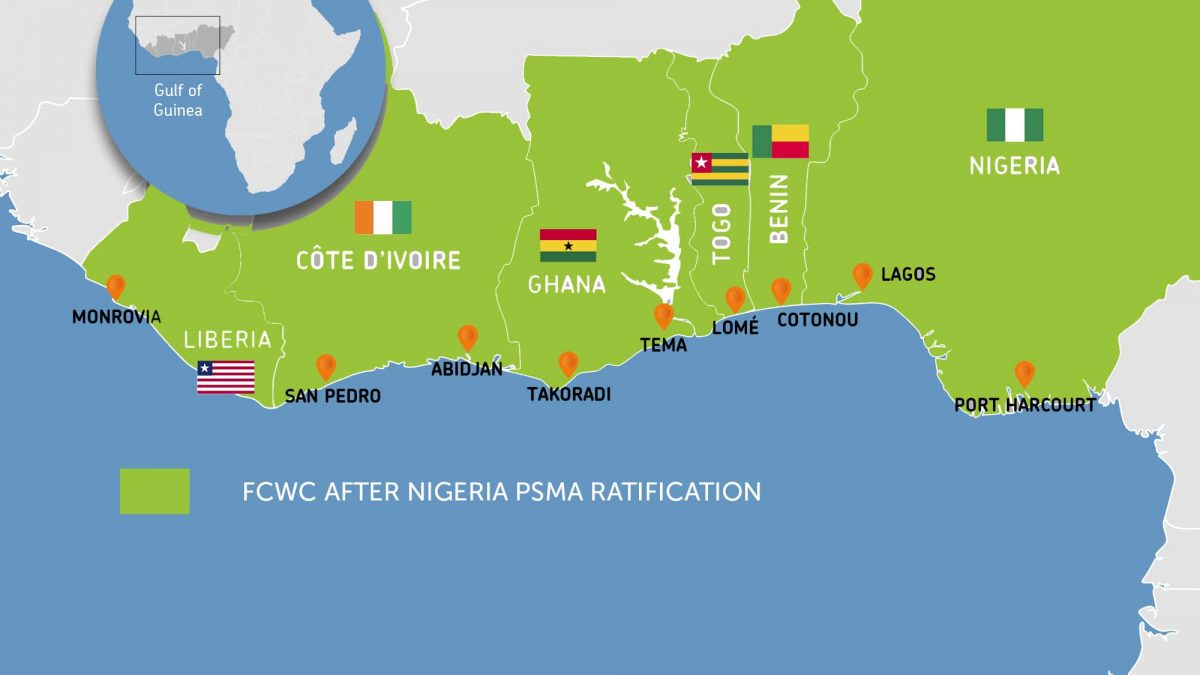 PSMA countries map in FCWC Update with Nigeria