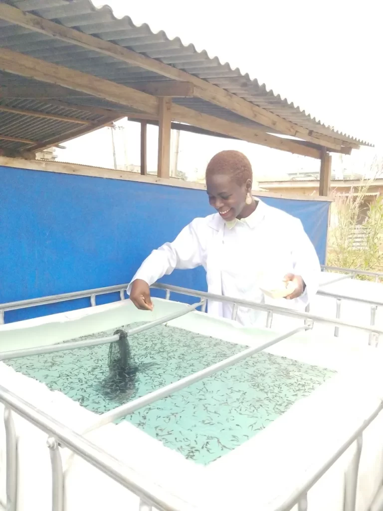  Olabisi has been managing the catfish hatchery since 2020

Olabisi creates workplans for the sub-units in the company and oversees daily husbandry tasks. 